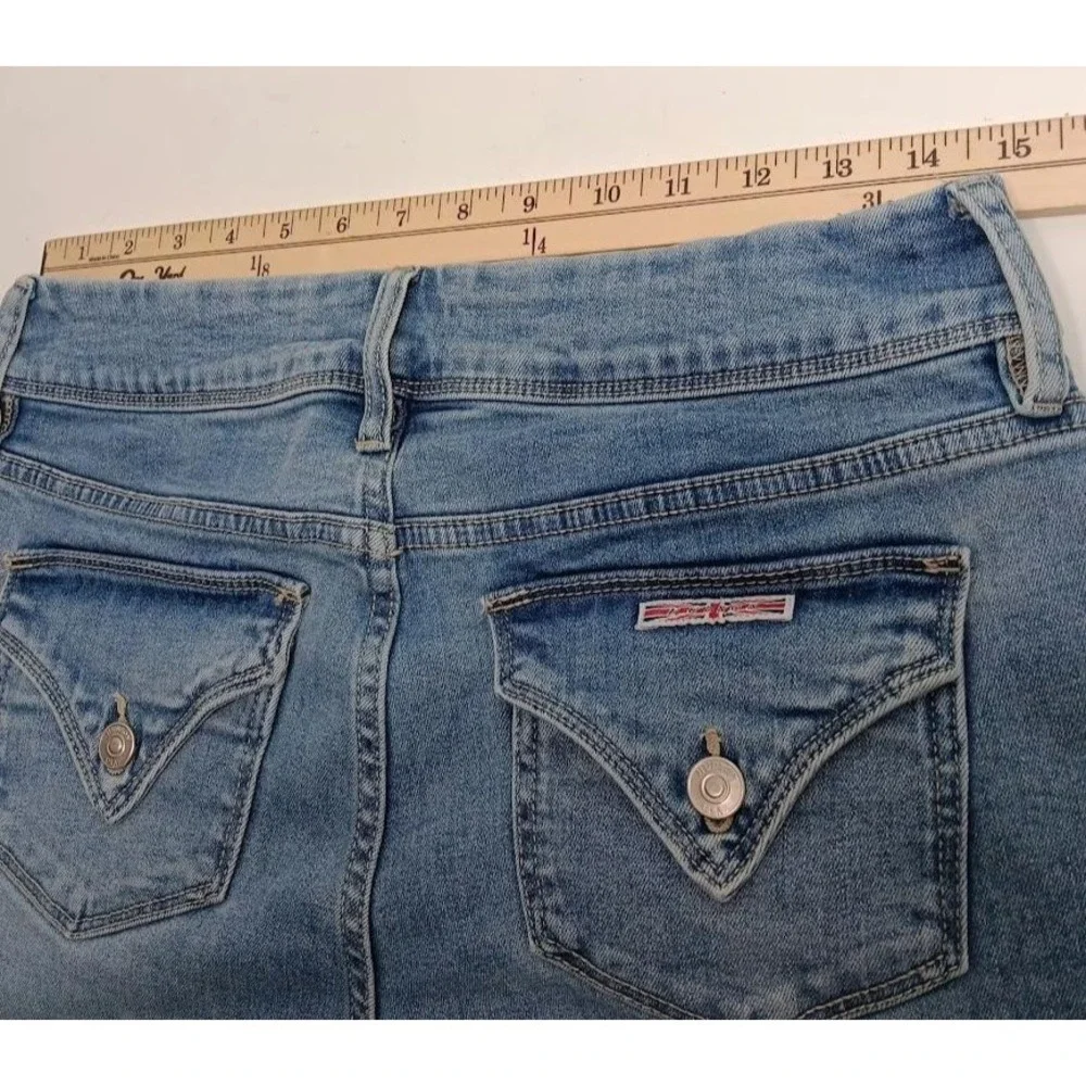 Hudson Jeans Womens 6 Blue Denim Straight Leg High Rise Double Button‎ Classic